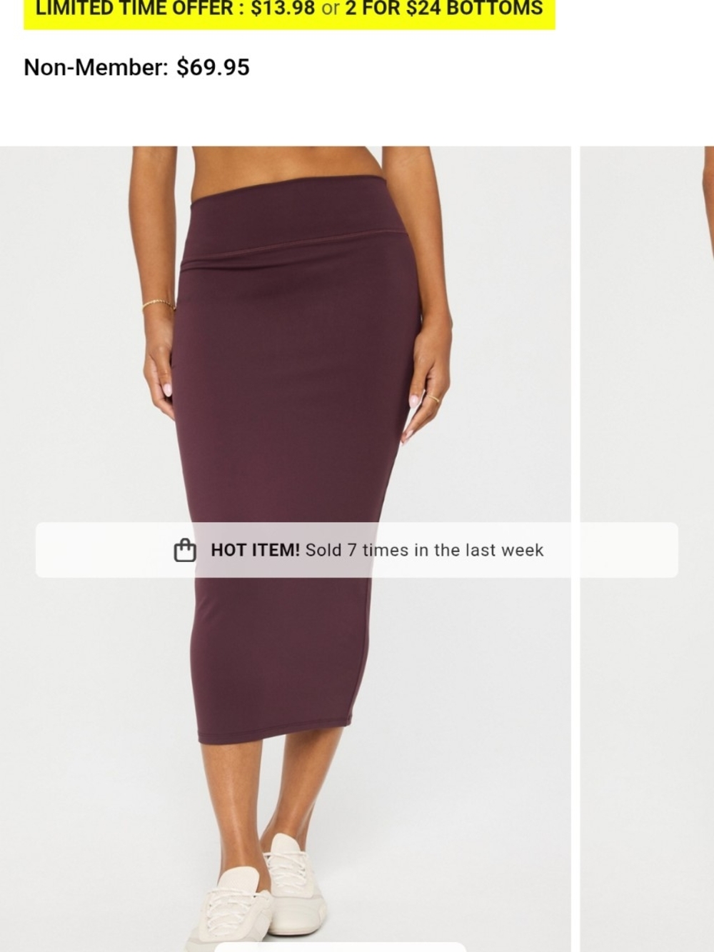 Midi Athletic Skirt Black